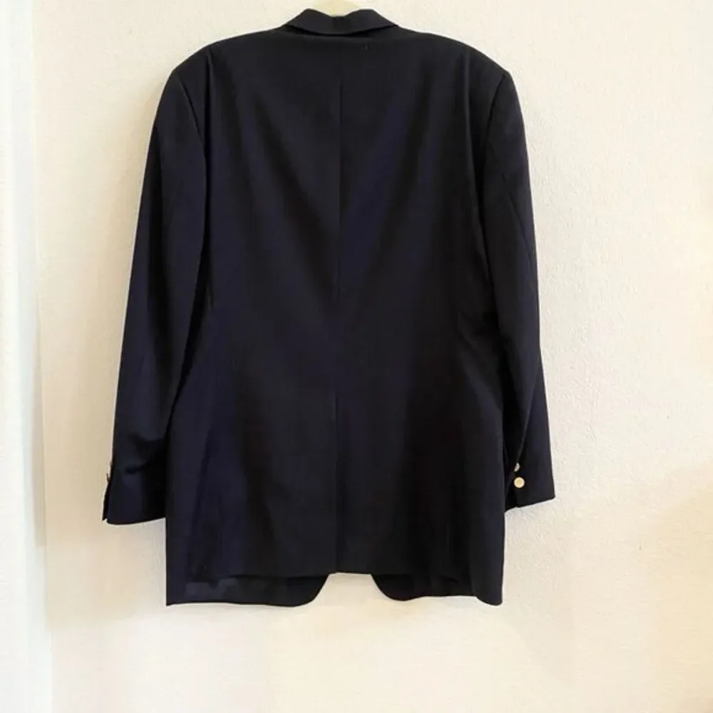 Joseph Feiss‎ International Men Navy Gold 100% Wool Blazer Sport Coat 42 Tall
